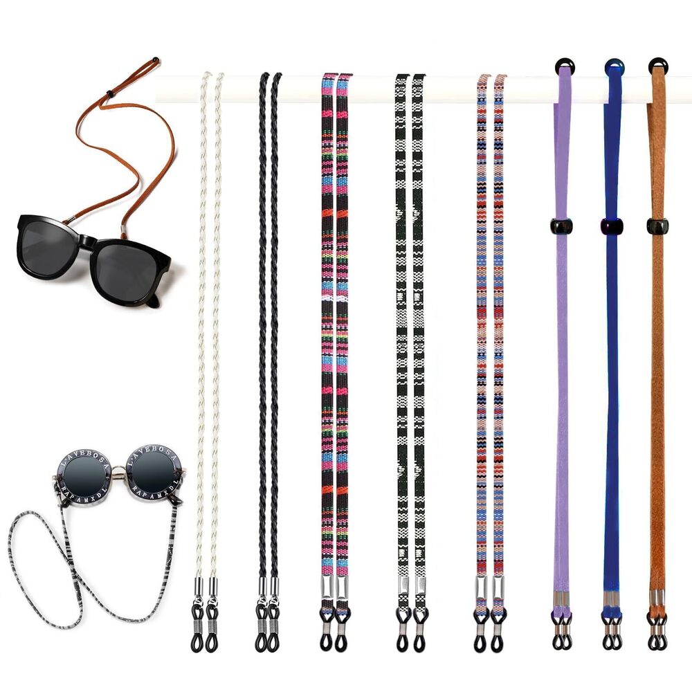 6436 Eyeglass Chain,8 Pcs Beaded Eye Glasses Strap Holders around Neck &